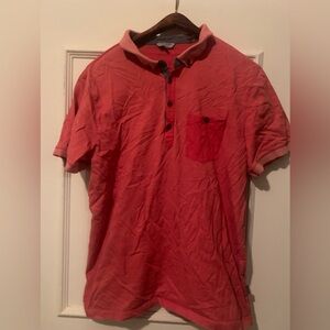 Ted Baker London Pink Red Polo Shirt Cotton Blend